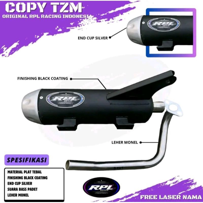 Knalpot rpl racing semua motor matic