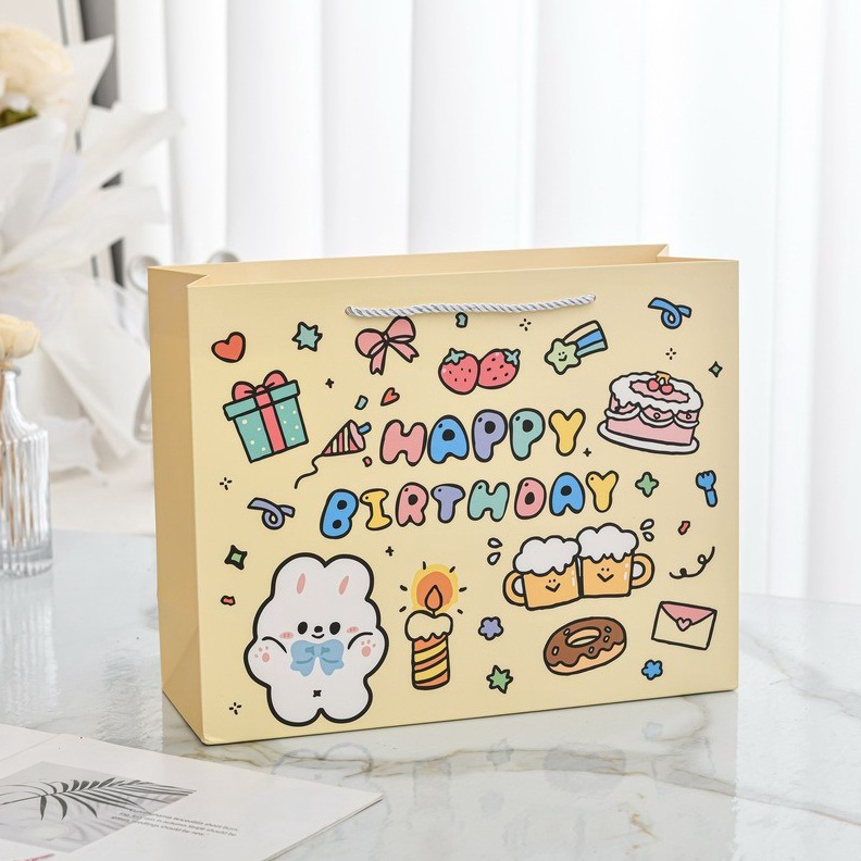 

Promo PREMIUM Birthday gift paper bag colorful cute packaging Tas Kado Natal Akhir Tahun New Year Tas Hadiah Kado Ulang Tahun