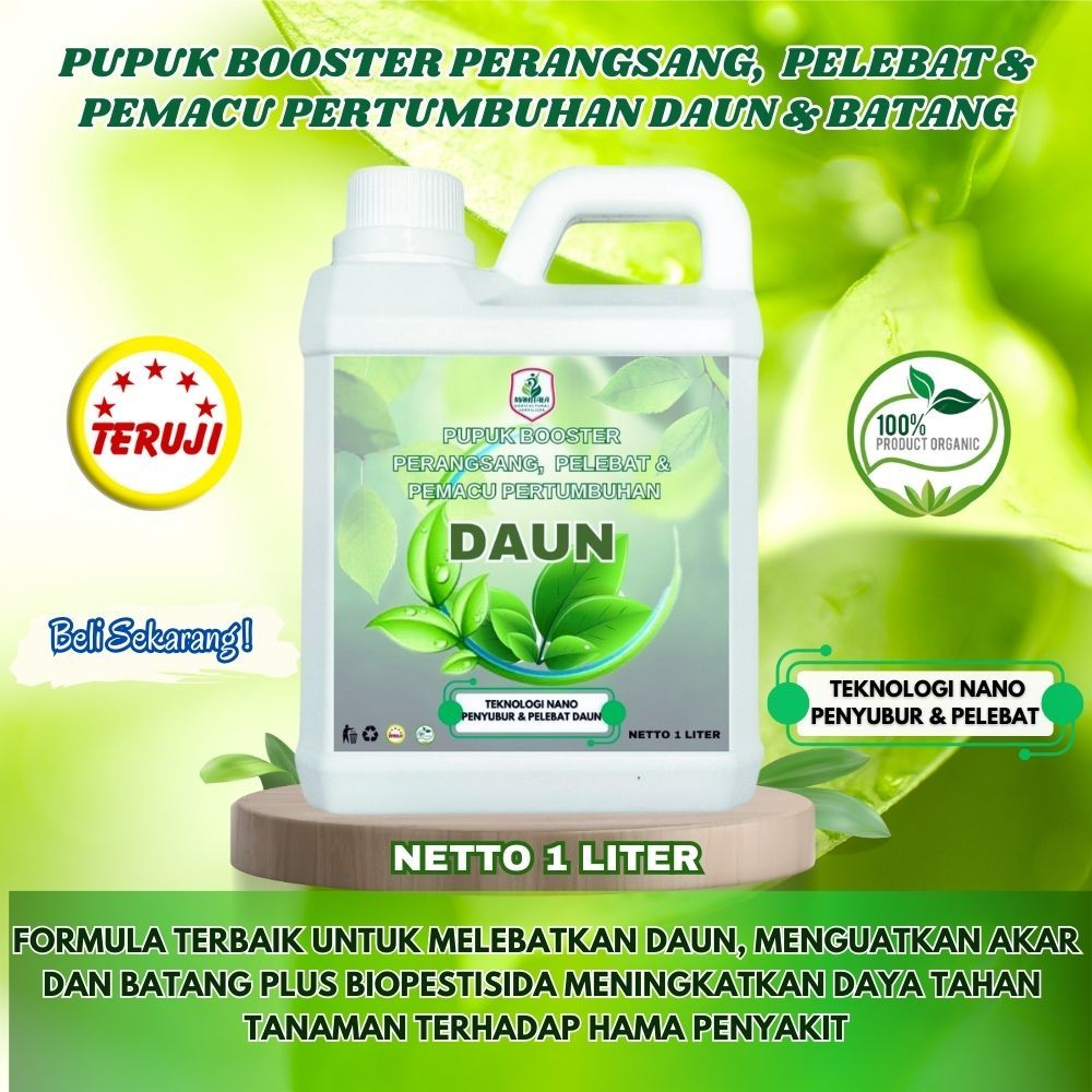 Pupuk Organik Cair Pelebat dan Penyubur Daun Tanaman dengan ZPT Auksin, Sitokinin, Giberelin