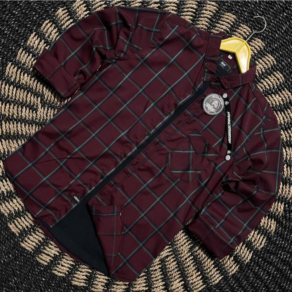 kemeja flanel maroon premium / kemeja maroon kotak / flanel shirt navy  / flanel kemeja dongker / ke