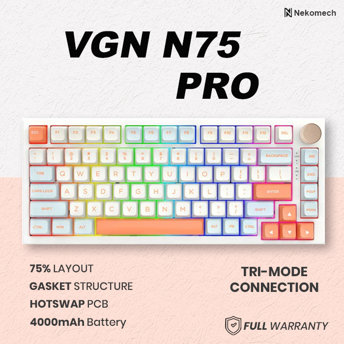 VGN N75 PRO Wireless Hotswap Mechanical Keyboard Gasket Mount