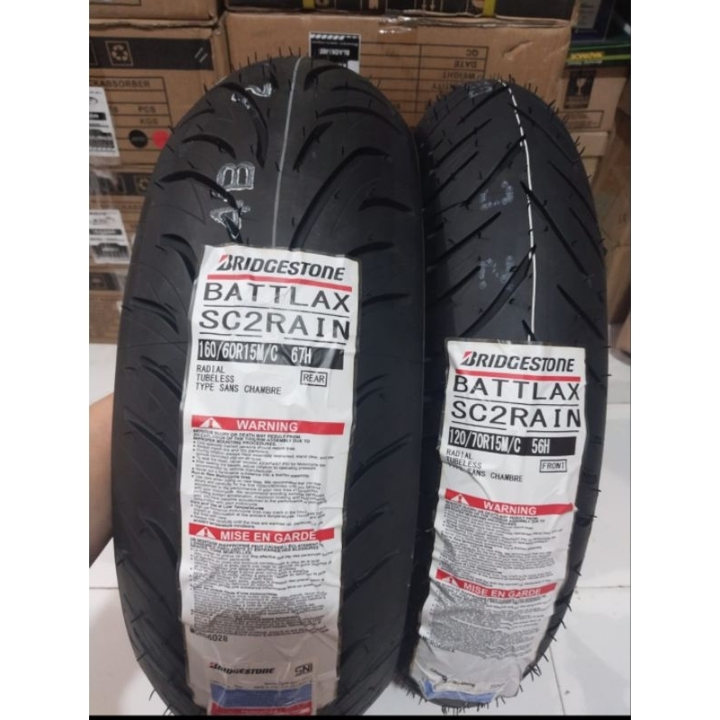 PAKETAN BAN LUAR BATTLAX SC 2 RAIN UK 120/70-15/160/60-15  TMAX