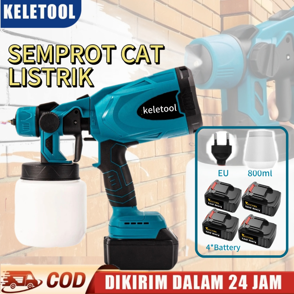 Alat Semprot Cat Listrik 800ml  Paint Mesin Cat Semprot Elektrik  Pistol Semprot Baterai Lithium  El