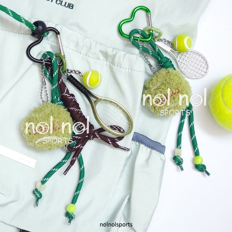 NNS tennis bag charm gantungan tas kunci tenis raket bola mini lucu miu nolnolsports