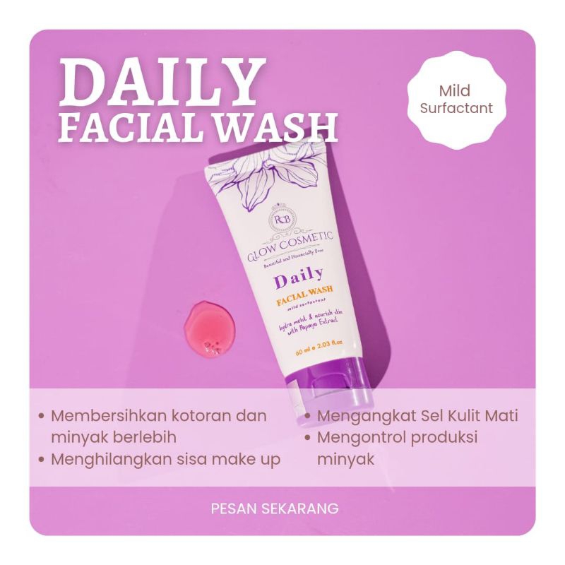 sabun tube rcb glow/ facial wash (free gift)