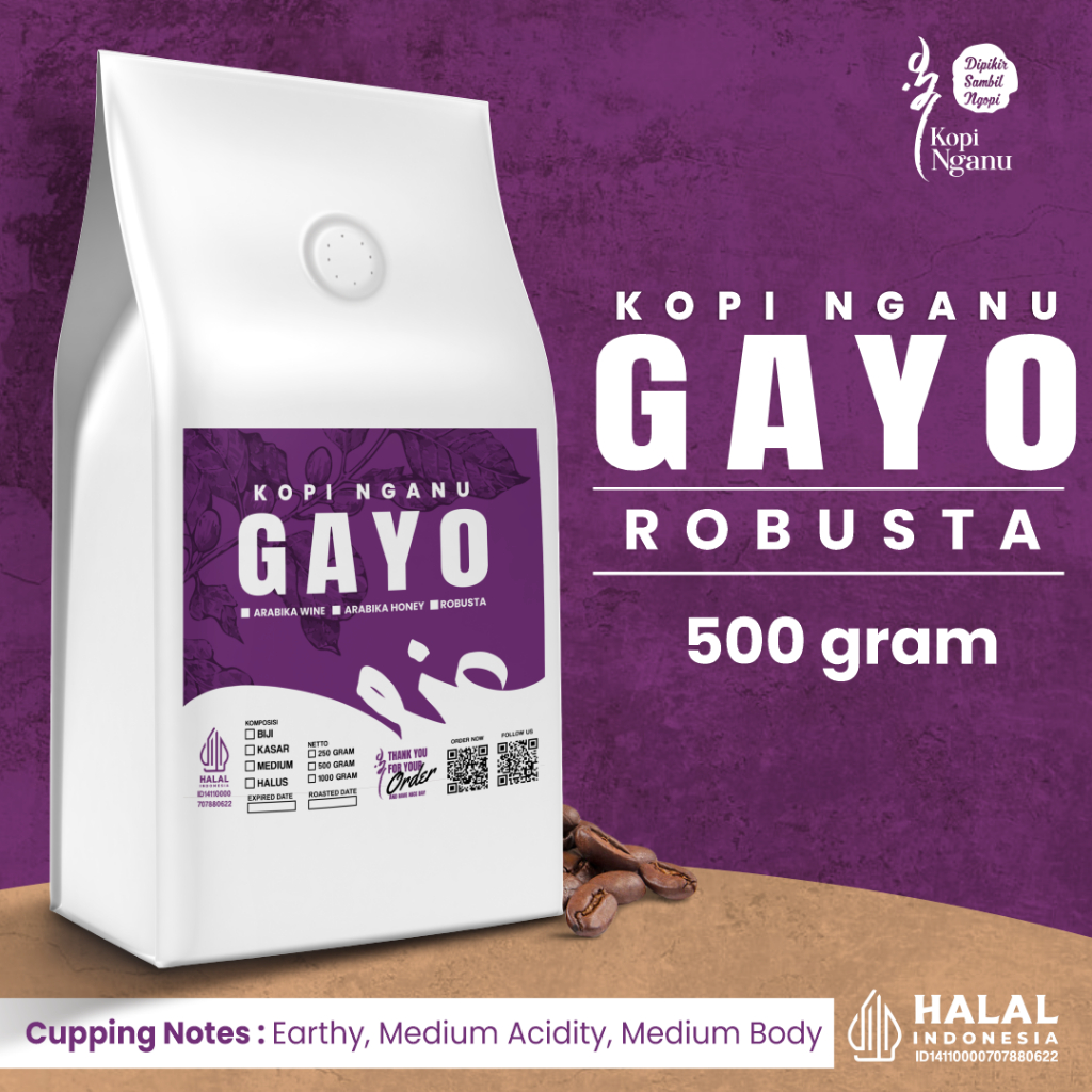 

Kopi Gayo Aceh Robusta 500 Gram Premium Segar dan aromatic