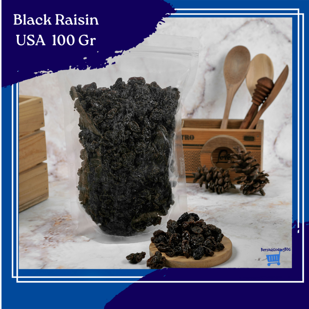 

Kismis 100 Gram / Raisin Hitam / Black Raisin / Dark Raisin / Organic Raisin / Seedless / Premium USA 100 Gr