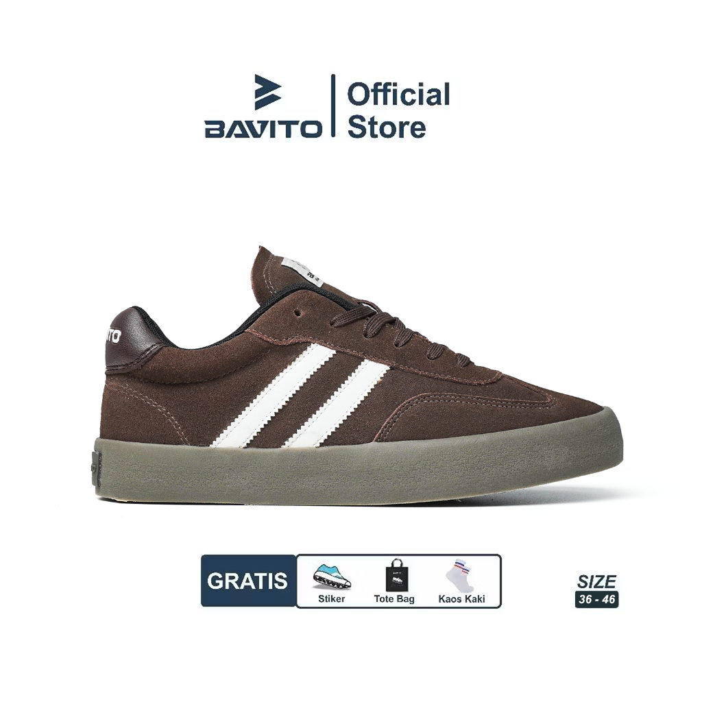 Bavito 36-46 Classic  Low Brown - Sepatu Sneakers Casual