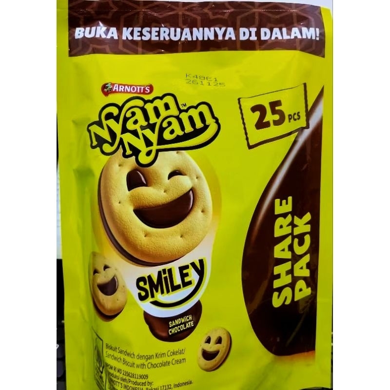 

Arnotts nyam nyam SMILEY SHARE PAC isi 25 pcs 140 gram