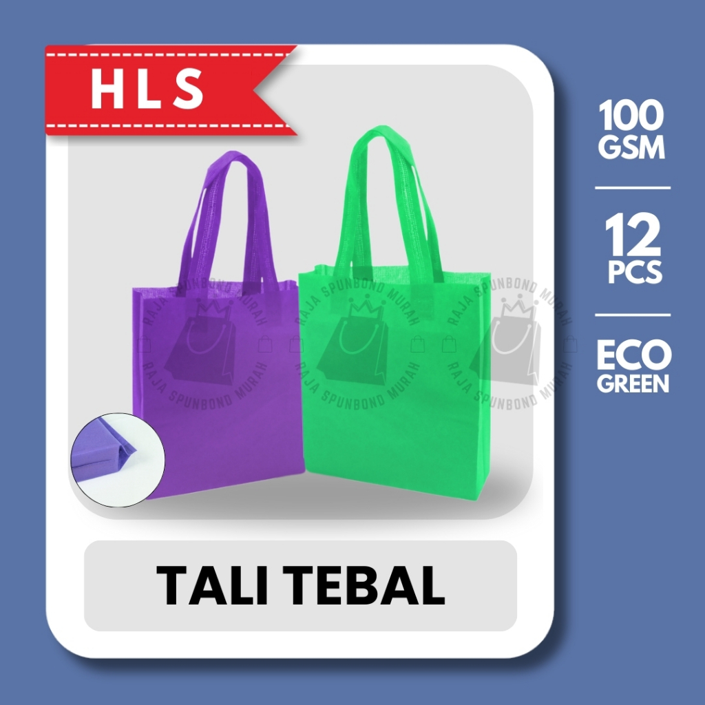 

Tas HLS Uk 25x35x8, 30x40x8 cm Spundbond Goodybag Laken model TALI Tebal 100GSM (Polos)