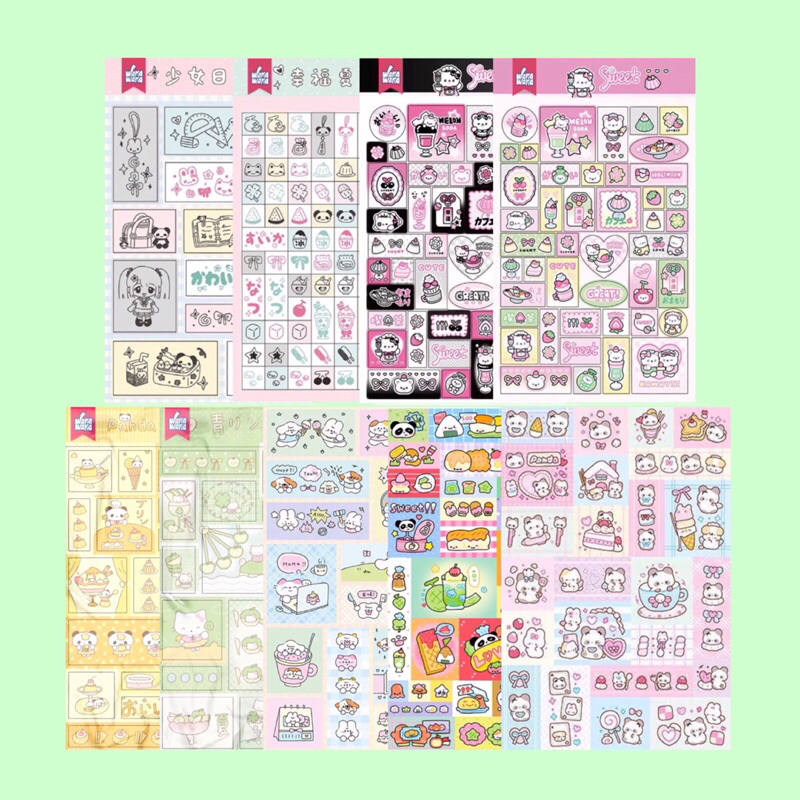 

Various Purikura Square Label Sticker Style | Doodle Scrapbook Hewan Makanan Journaling Jepang Korea Vintage Dekorasi Case Hp Handphone Label Kiss Cut Lucu Cute Animal Food Deco Retro Japanese Korean Style Stiker Buzzz Object
