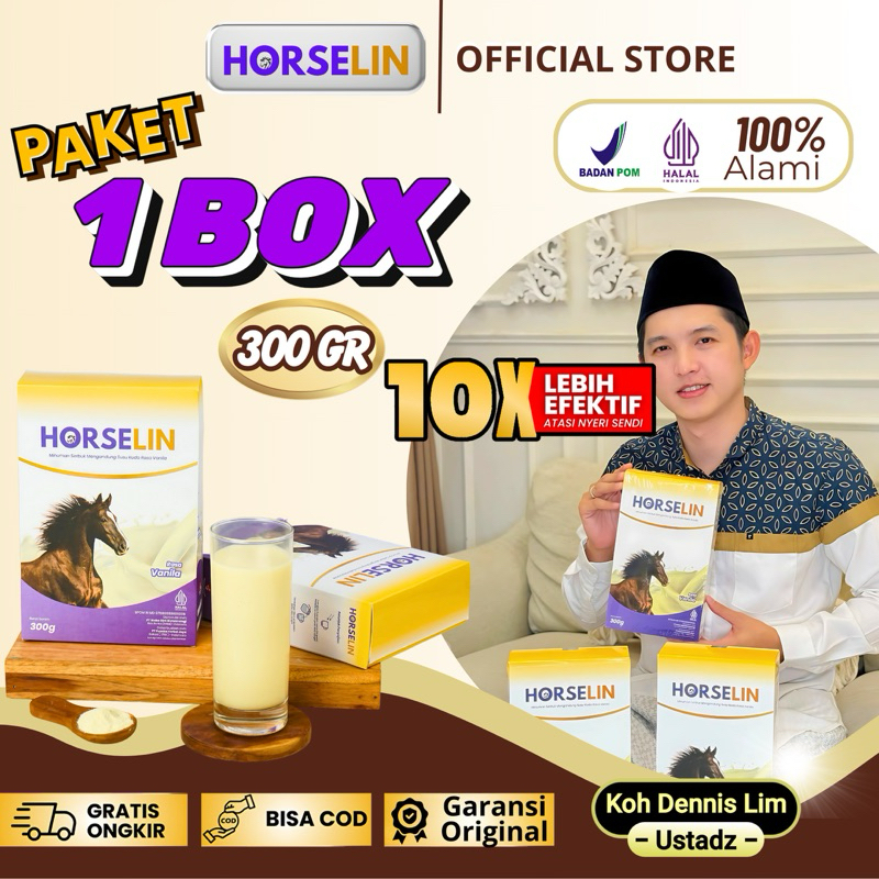 

Paket HORSELIN 300gr Susu Kuda Murni Untuk Tulang Dan Sendi 100% Original Halal Bpom