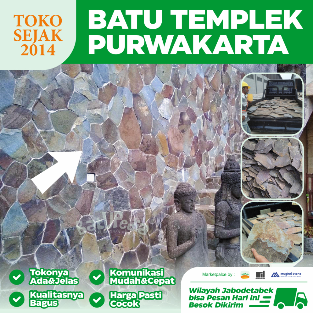 Batu Alam Purwakarta Random untuk Dinding dan Lantai Kirim Langsung