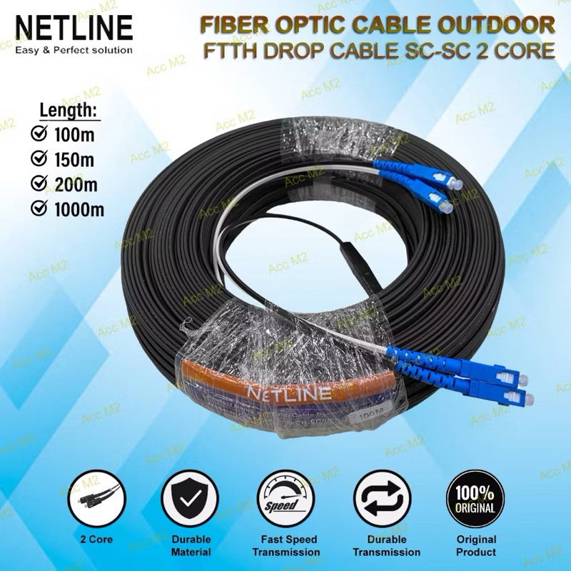 Kabel Precon FO Fiber Optic 2 Core SC UPC Outdoor 1000 Meter