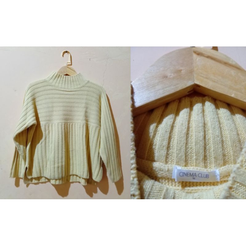 sweater rajut soft yellow