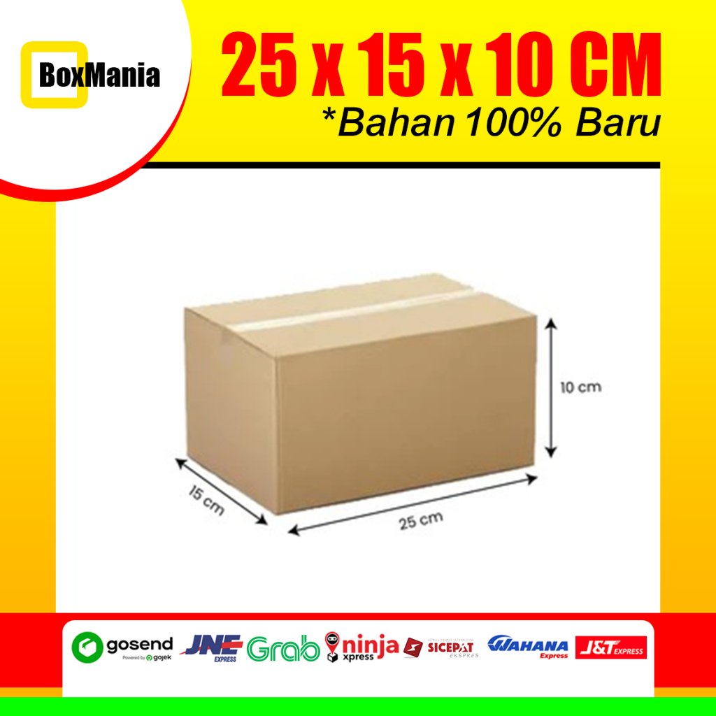 

Karton Box Murah Berkualitas Bekasi (25x15x10cm) Bahan Baru 100%