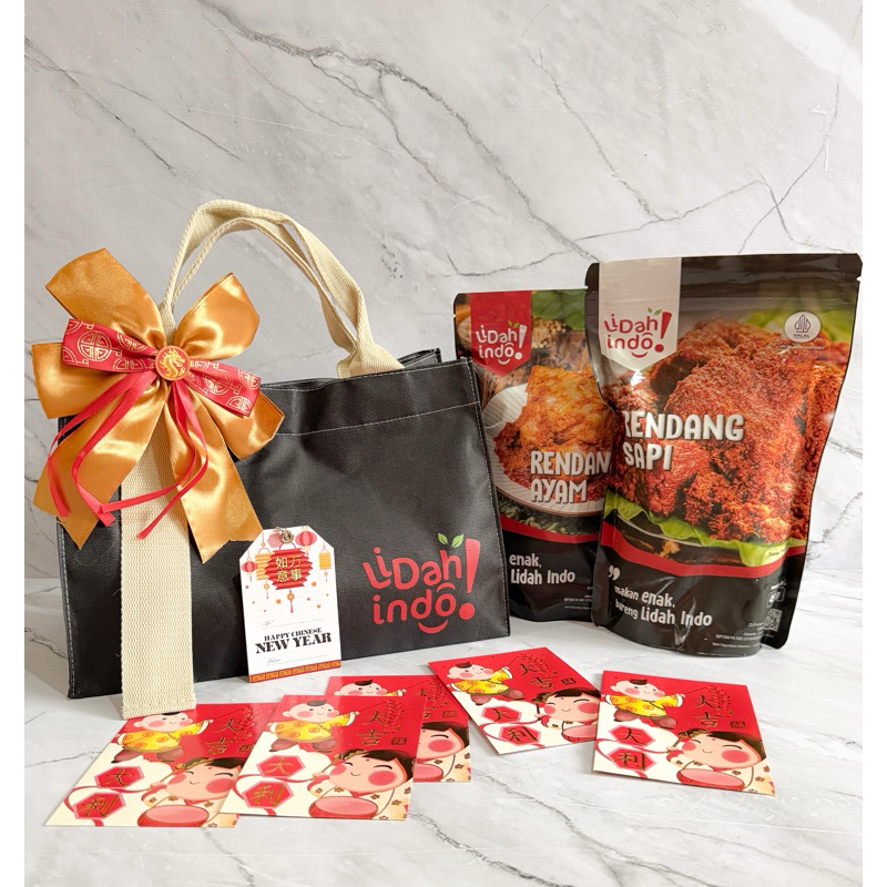 

Hampers Imlek Isi Rendang Ayam dan Rendang Sapi