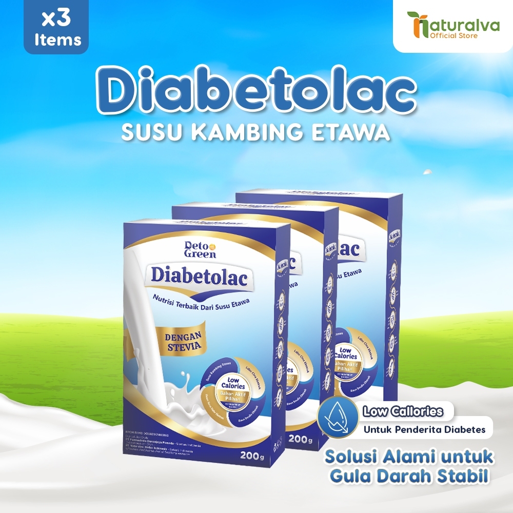 

Diabetolac Paket 3 Susu Kambing Etawa dengan Pemanis Alami Stevia Tinggi Serat