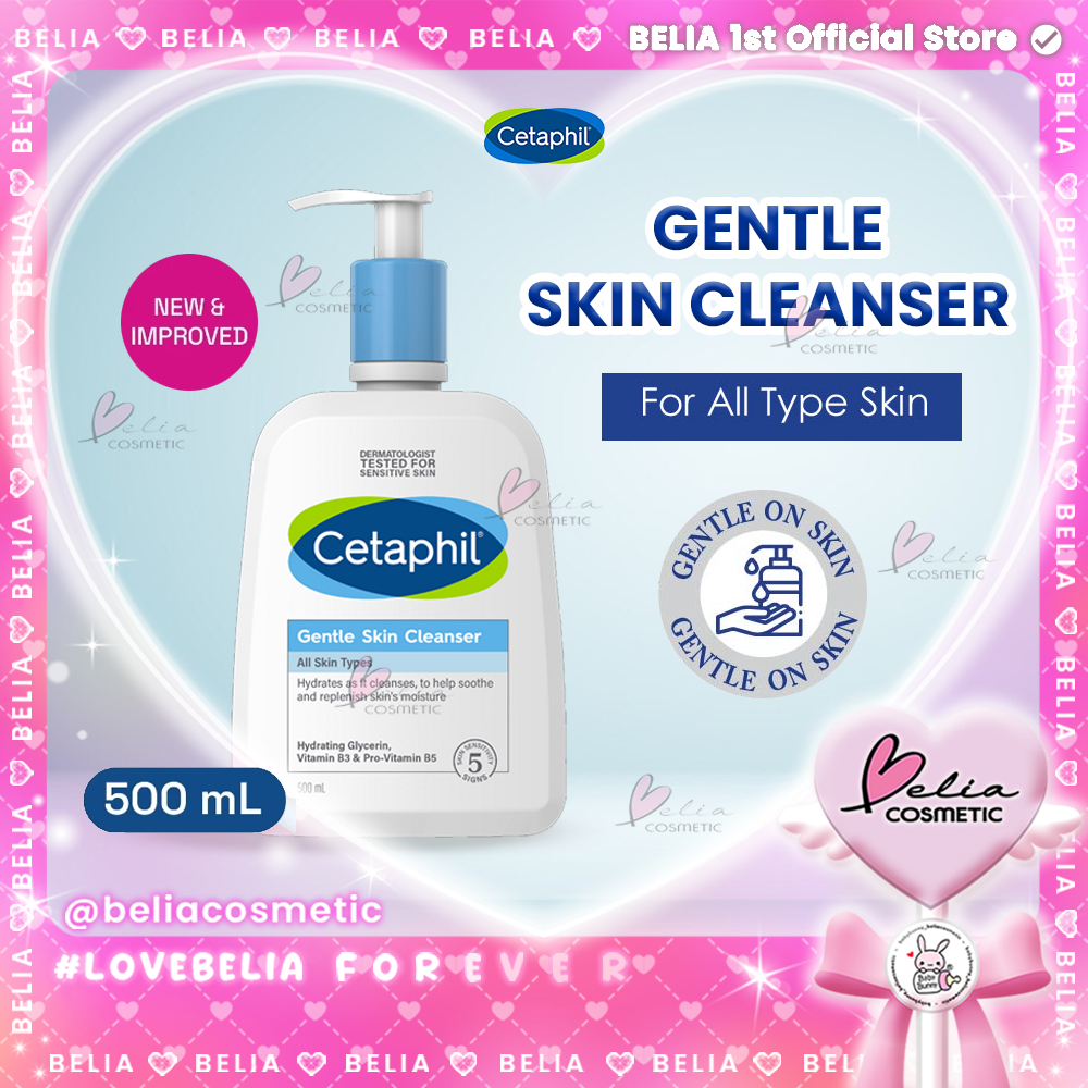 [ BELIA ] CETAPHIL Gentle Skin Cleanser 500ml | Sabun Pembersih Muka Untuk Segala Jenis Kulit