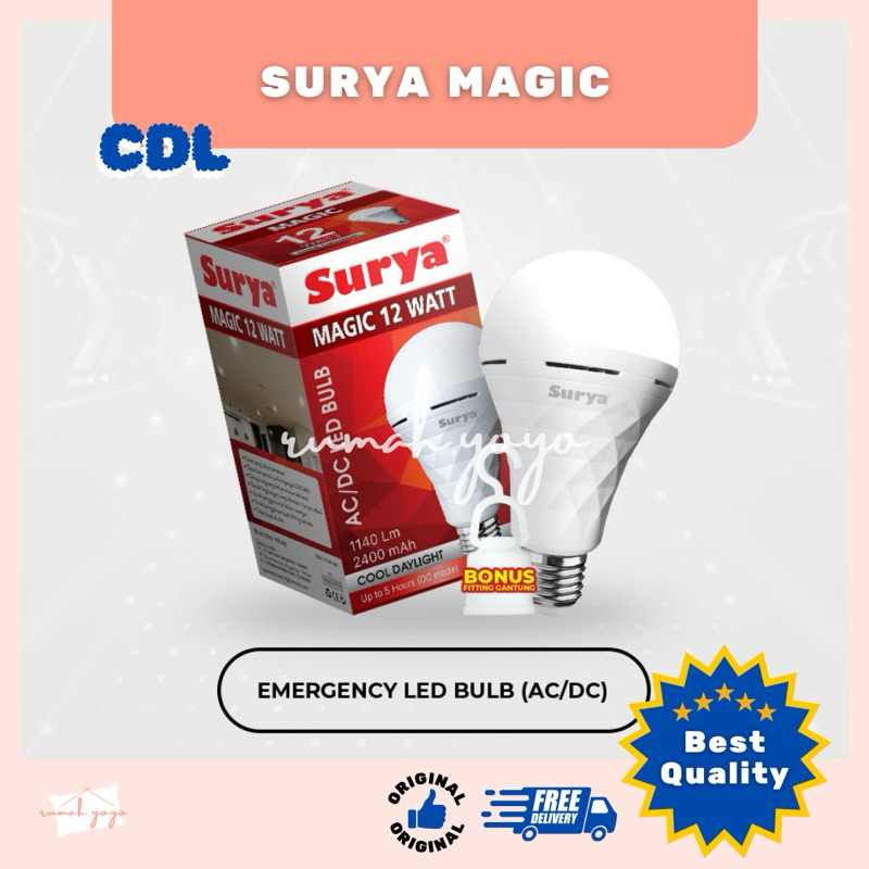 Lampu emergency Surya Magic 9W 12W 18W