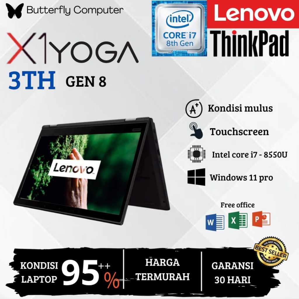 Lenovo Thinkpad X1 Yoga i7 GEN 8 RAM 16GB SSD 512GB TOUCH ORIGINAL - 16GB -SSD 256GB