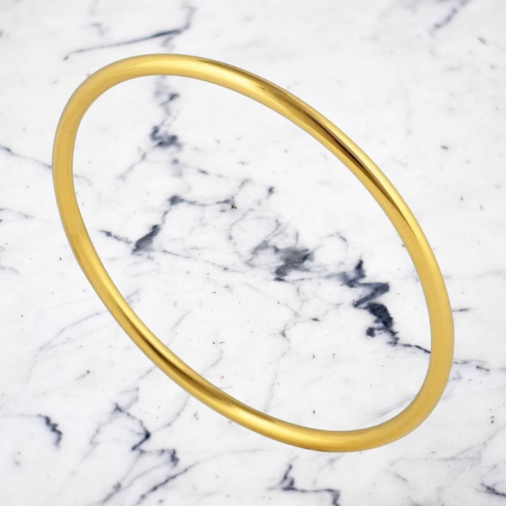 GELANG BULAT POLOS EMAS TITANIUM PRIA DAN WANITA UNISEX