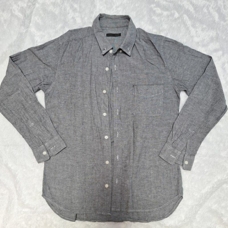 kemeja lengan panjang pria hare abu