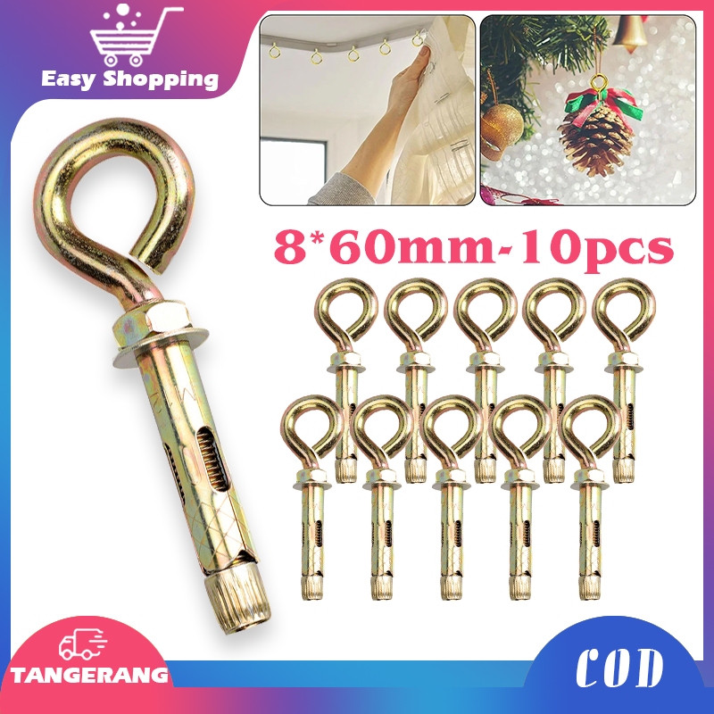 10pcs Dynabolt Eye Anchor M8x60mm Dynabolt Gantung Hook Dynabolt Hook