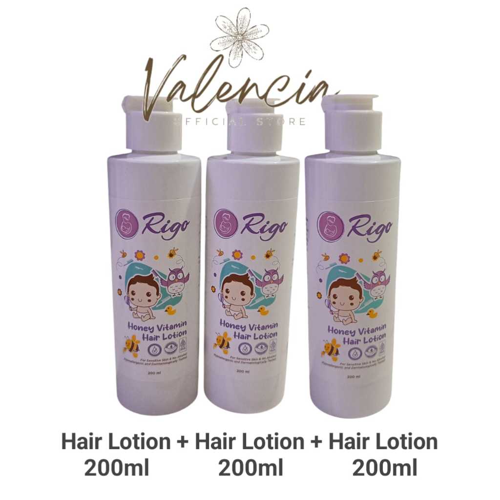 3 Bundling Hair Lotion 200ml + Hair Lotion 200ml + Hair Lotion 200ml  Rigo Baby Original Bayi&Dewasa