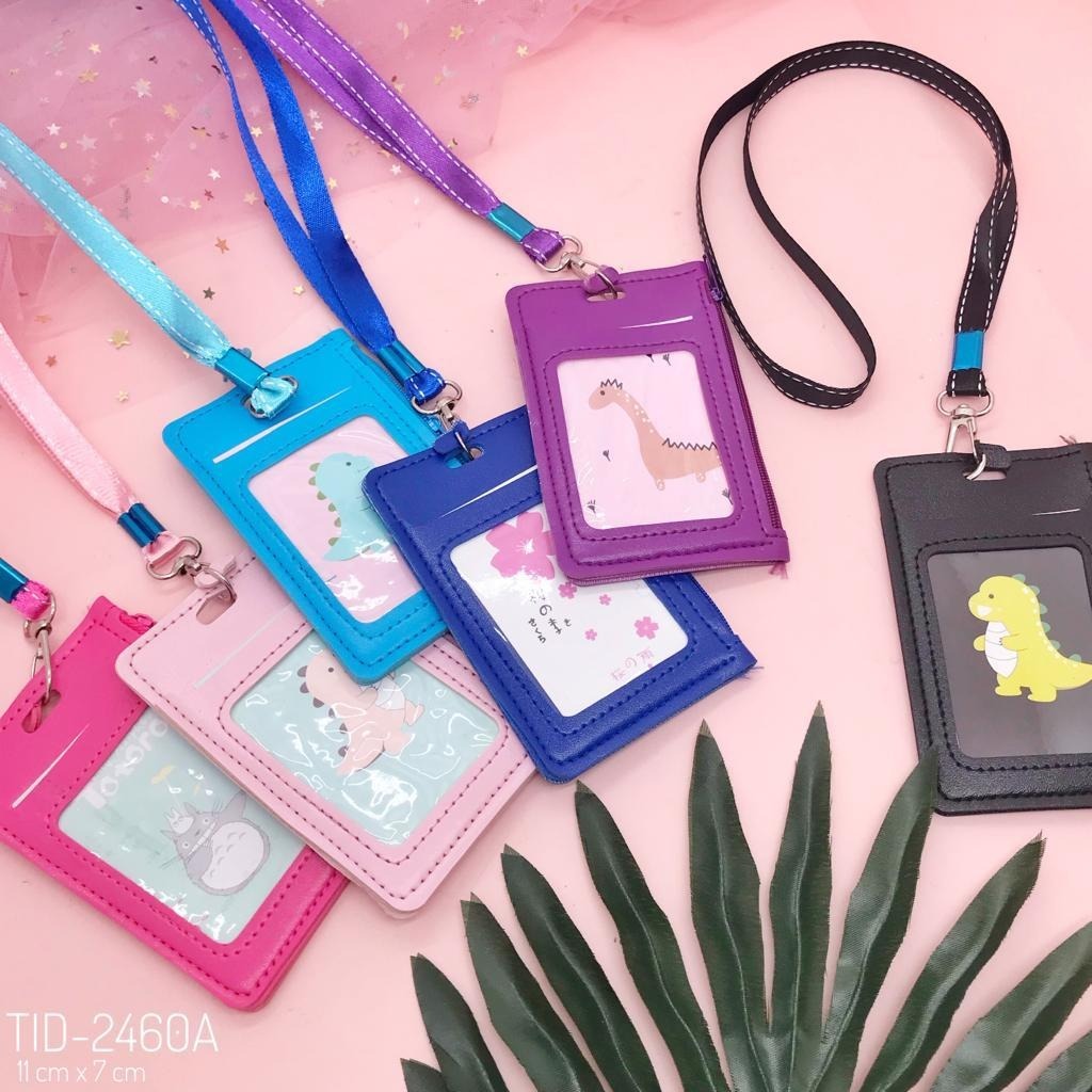 

ID CARD DOMPET POLOS LANYARD BAHAN KULIT RESLETING SAMPING