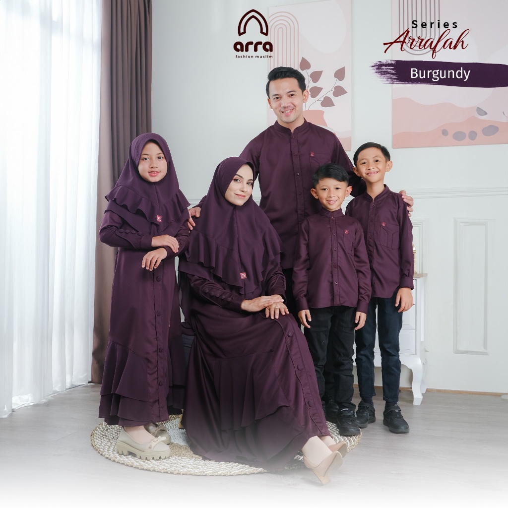 Sarimbit Couple Keluarga 2025 Series ARAFAH  Setelan Set Keluarga Family Gamis Dewasa Syari Ibu dan 
