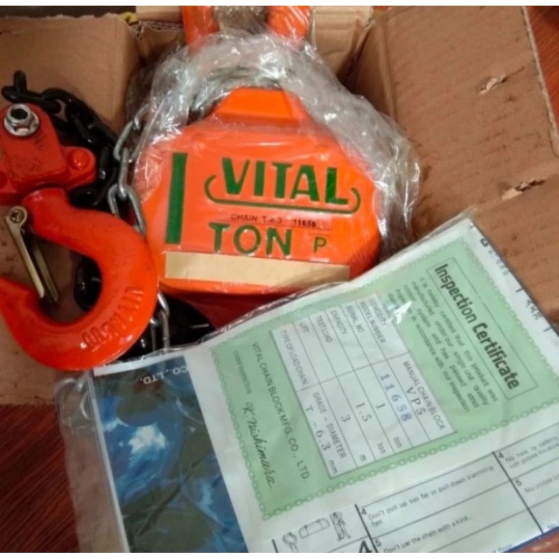 Chain Block Vital 1 Ton × 5 Meter / Takel Manual 1Ton×5M Vital Japan