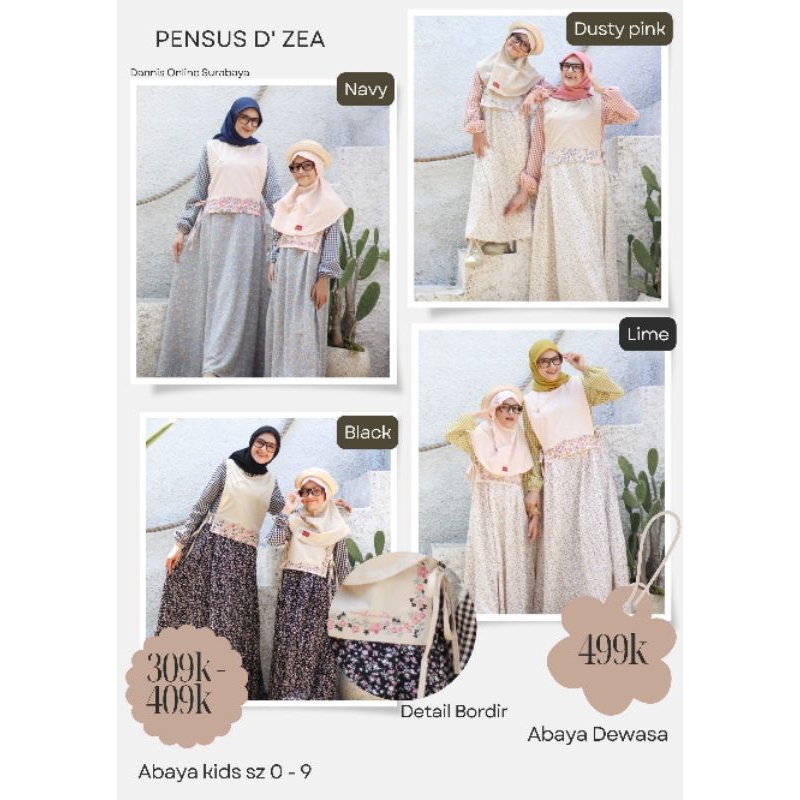 ❤️ Dannis Online Surabaya ❤️ D Zea Sarimbit Dannis Terbaru Mom And girl  Bordir Abaya Dannis Pakaian
