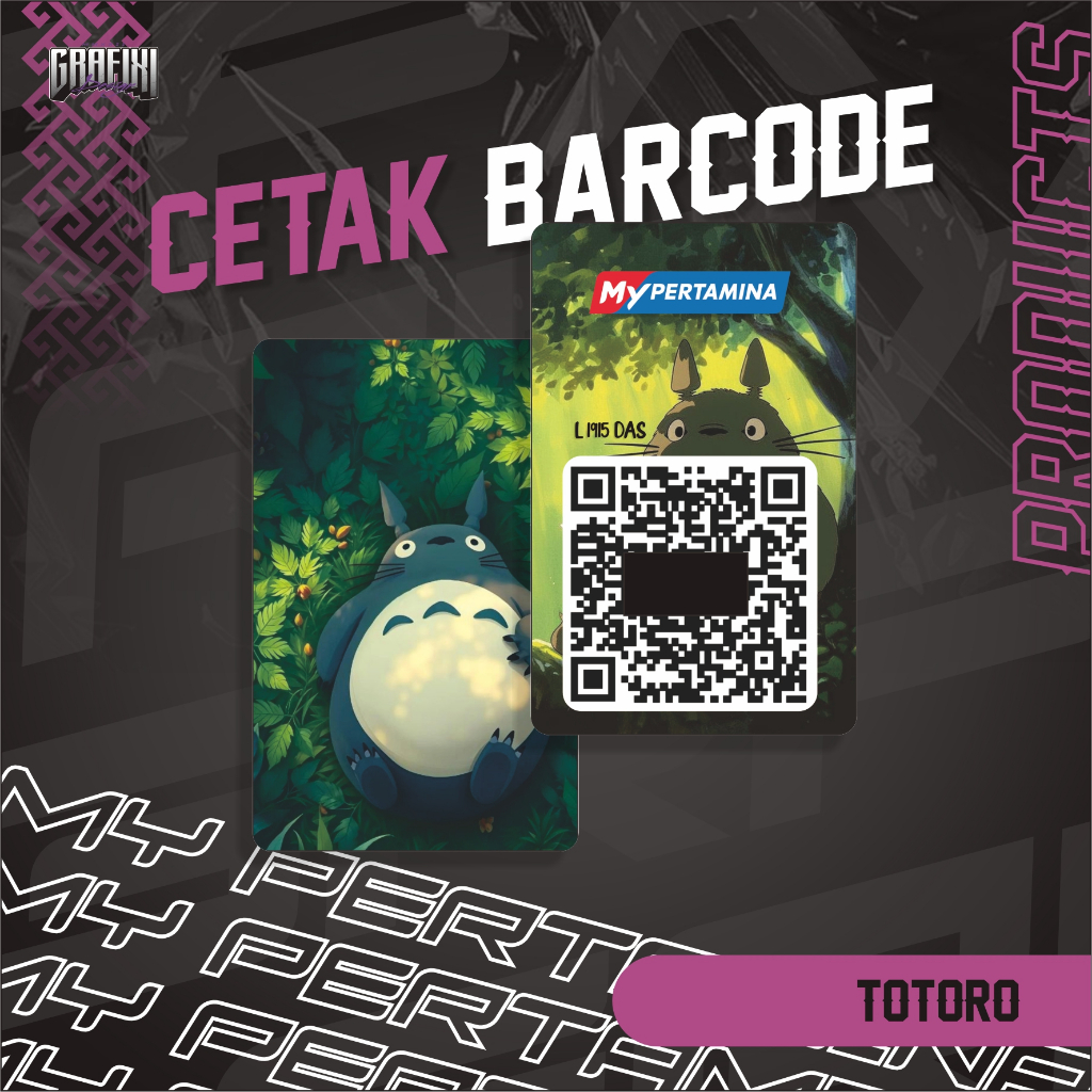 

CETAK BARCODE MY PERTAMINA KARTU PVC TEMA TOTORO CUSTOM 2 SISI