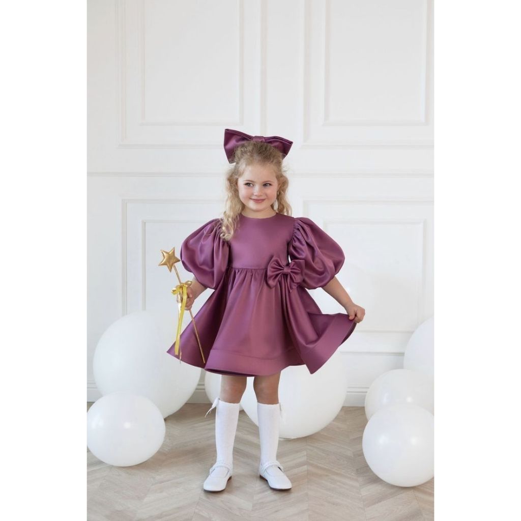 Dress Aura Dress Anak Dress Pesta Perempuan Korean style By Fashion.fuchia