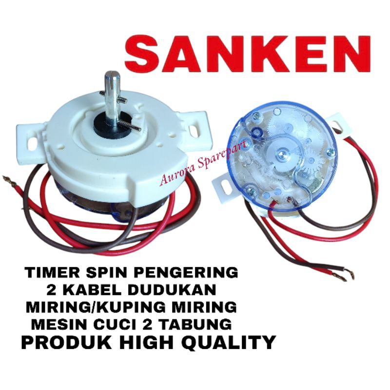 Timer spin pengering 2 kabel dudukan miring/kuping miring mesin cuci Sanken 2 tabung high quality