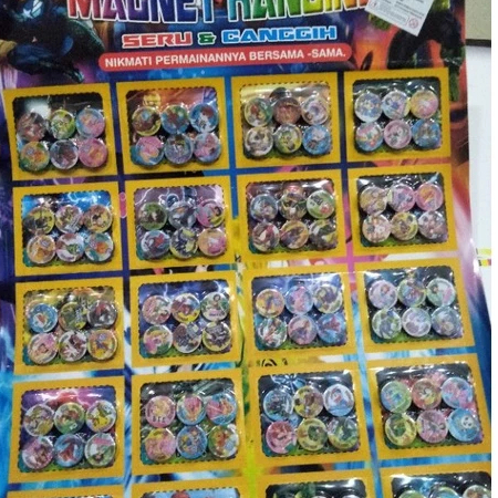 Mainan magnet kancing isi 6 pcs/magnet karakter/magnet edukasi