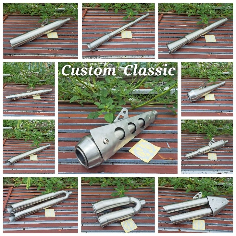Knalpot Japstyle motor custom Tiger gl Megapro verza cb Scorpio Thunder byson