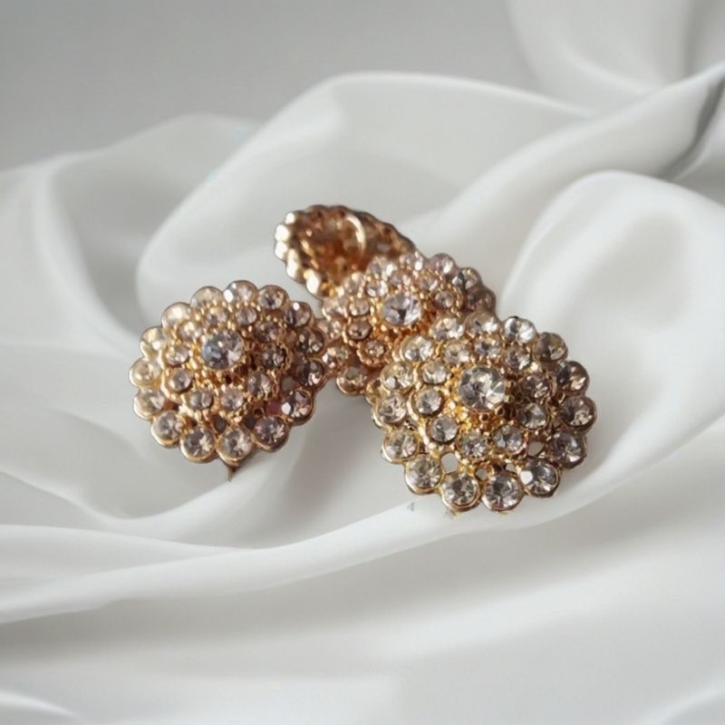 Kancing besi emas permata baju fashion premium