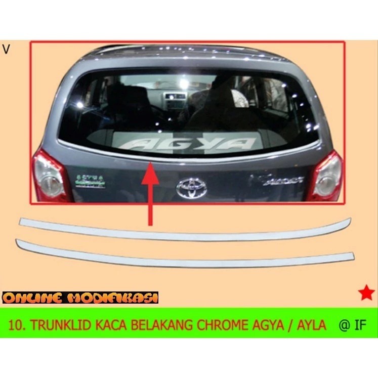 Trunk Lid Kaca Belakang Chrome Agya/Alya VARIASI MOBIL AGYA