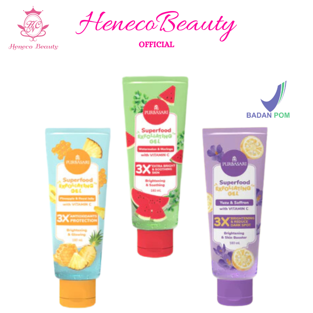 PURBASARI Superfood Body Serum 180ml / Yuzu&Saffron / Watermelon&Moringa /Pineapple&Royal Jelly / Se