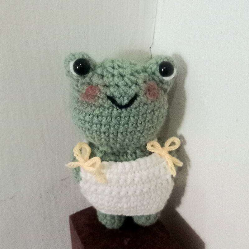 Frog in Style Crochet Keychain Bagcharm Plushie