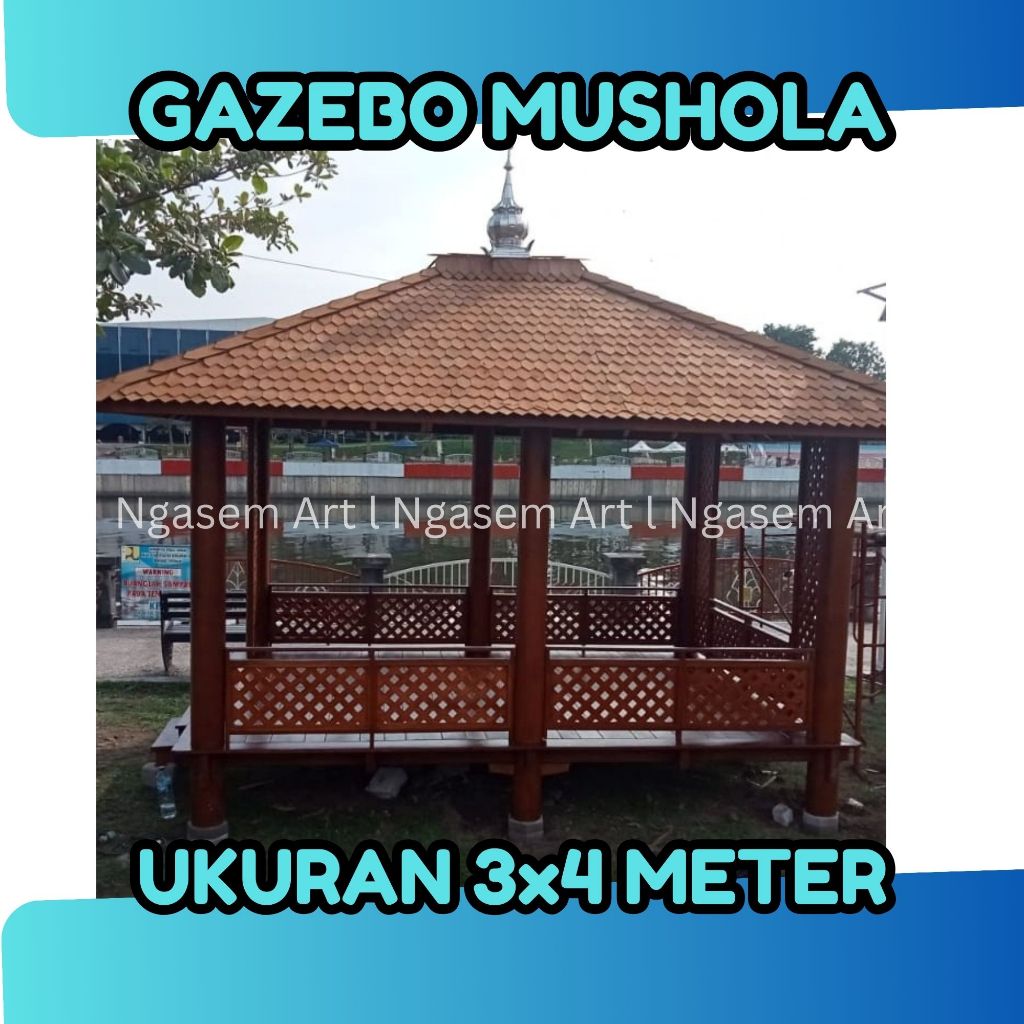 GAZEBO MUSHOLA KAYU MAHONI l JUAL GASEBO