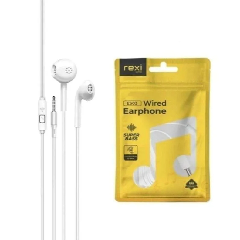 HEADSET HANSFREE EARPHONE WIRED SUPER BASS ES03 REXI