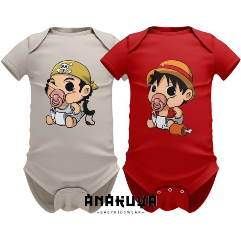 Jumper bayi one piece Luffy usia 0 - 12 bulan Baju bayi one piece uniseks