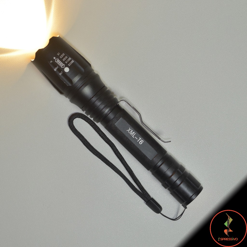 New Senter LED ultrafire police panjang cree XML-T6 baterai 2*18650 zoom cahaya kuning