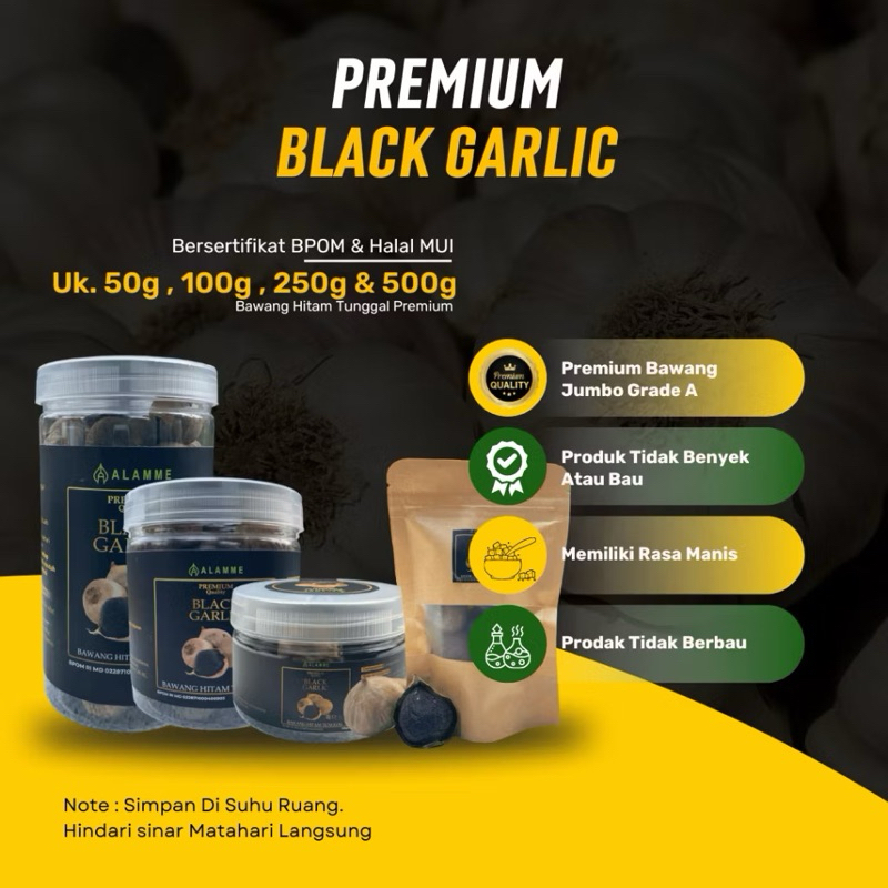 

PREMIUM BLACK GARLIC - Bawang Hitam Tunggal 100% Original Alamme
