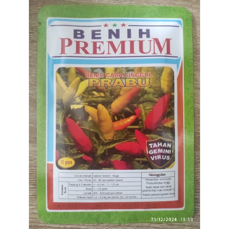 

benih cabe rawit unggul PRABU isi 10 gram