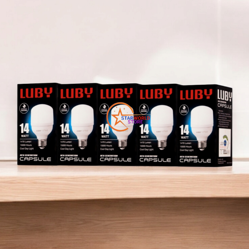 Paket 5 Pcs LUBY Capsule Lampu Bohlam LED 14 Watt / Paket Hemat 5 Pcs Lampu LED LUBY Capsule 14 Watt