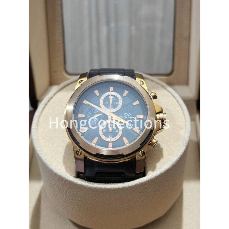Jam Tangan Pria Christ Verra 6877G Original Second